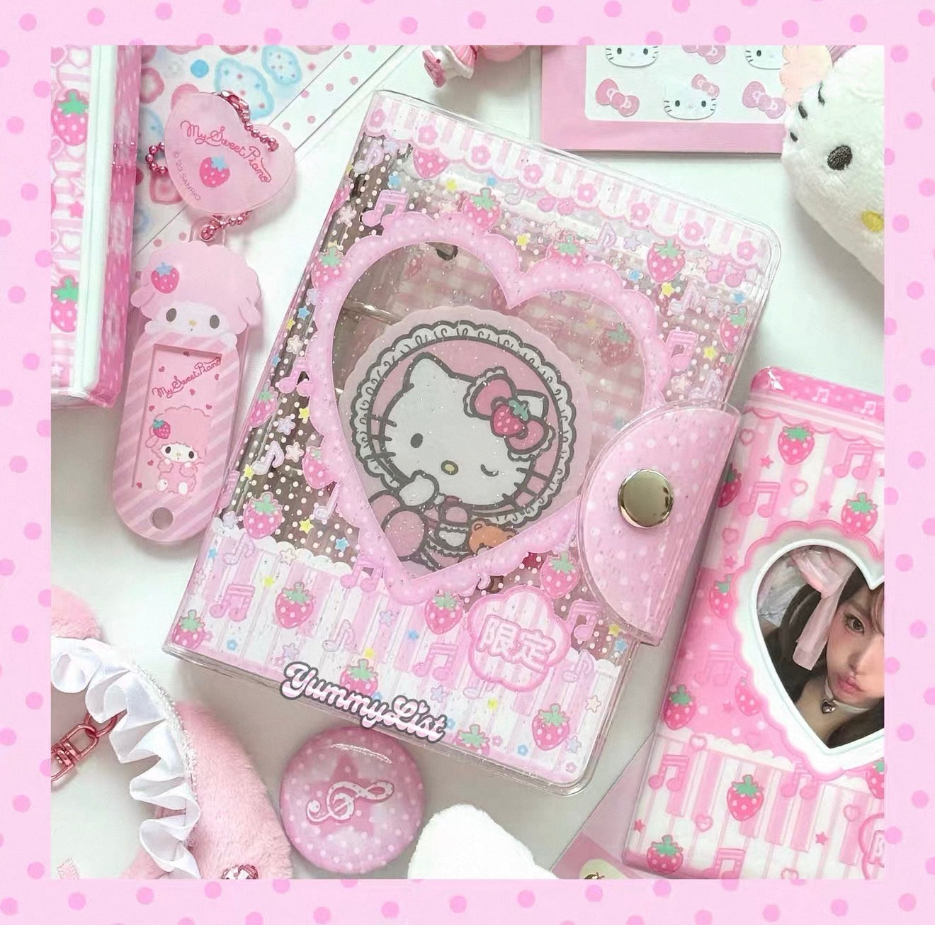 {yummylist} m5 glitter polkadot strawberry binder