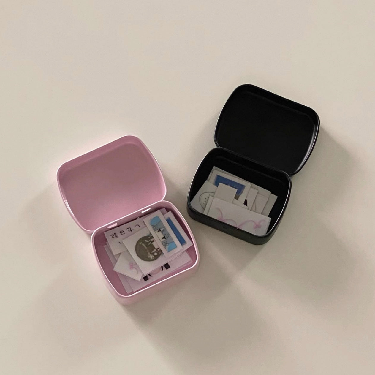 {21chuan} pink tin with 10 mini transfer stickers