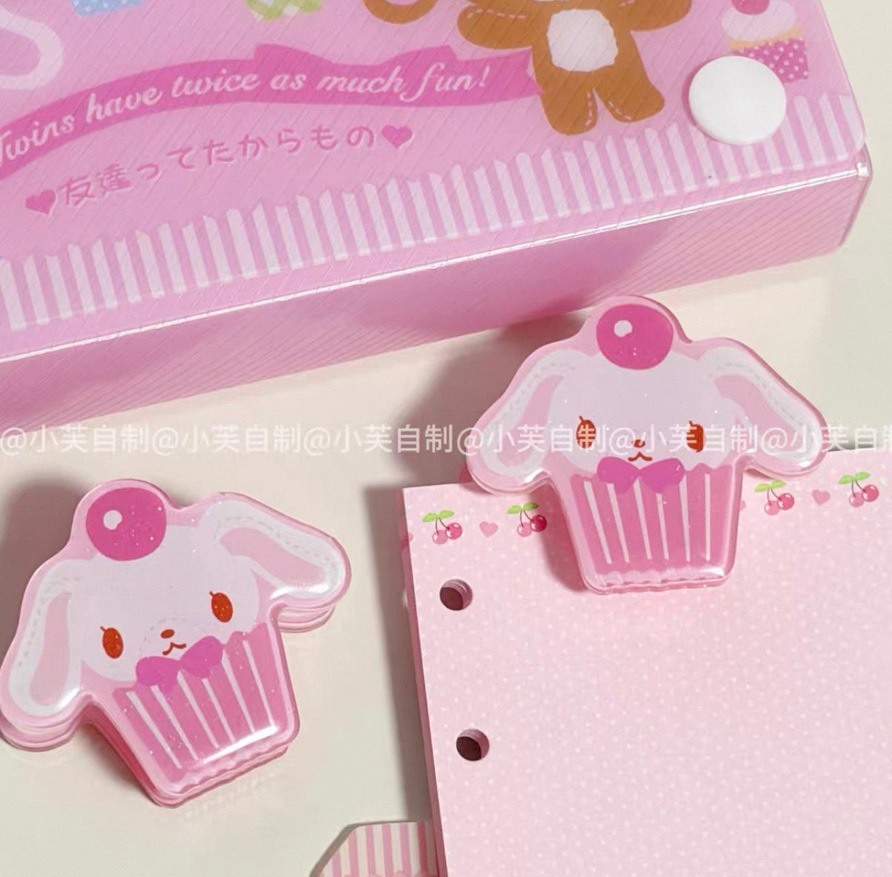 {byfufu} sweet sugarbunnies pink cupcake acrylic clip