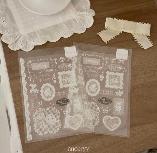 {nnocryy} lace & rose sticker sheet