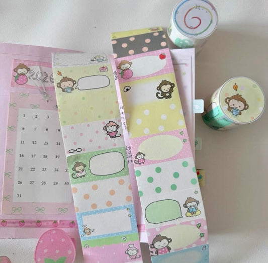 {heart bunny} monkey and star theme kiss cut tape