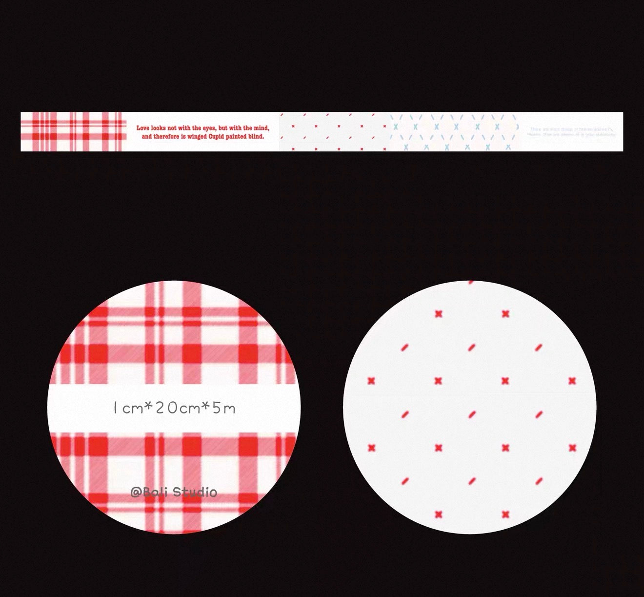 {bali studio} red and blue stitching tape