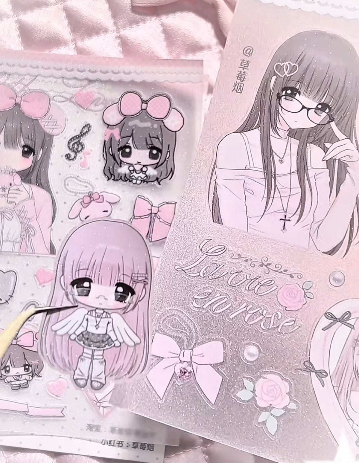 {strawberries & cig} rose love sticker collection