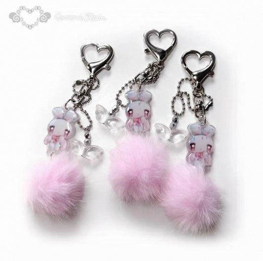 {caramel rain} crying bunny acrylic keychain
