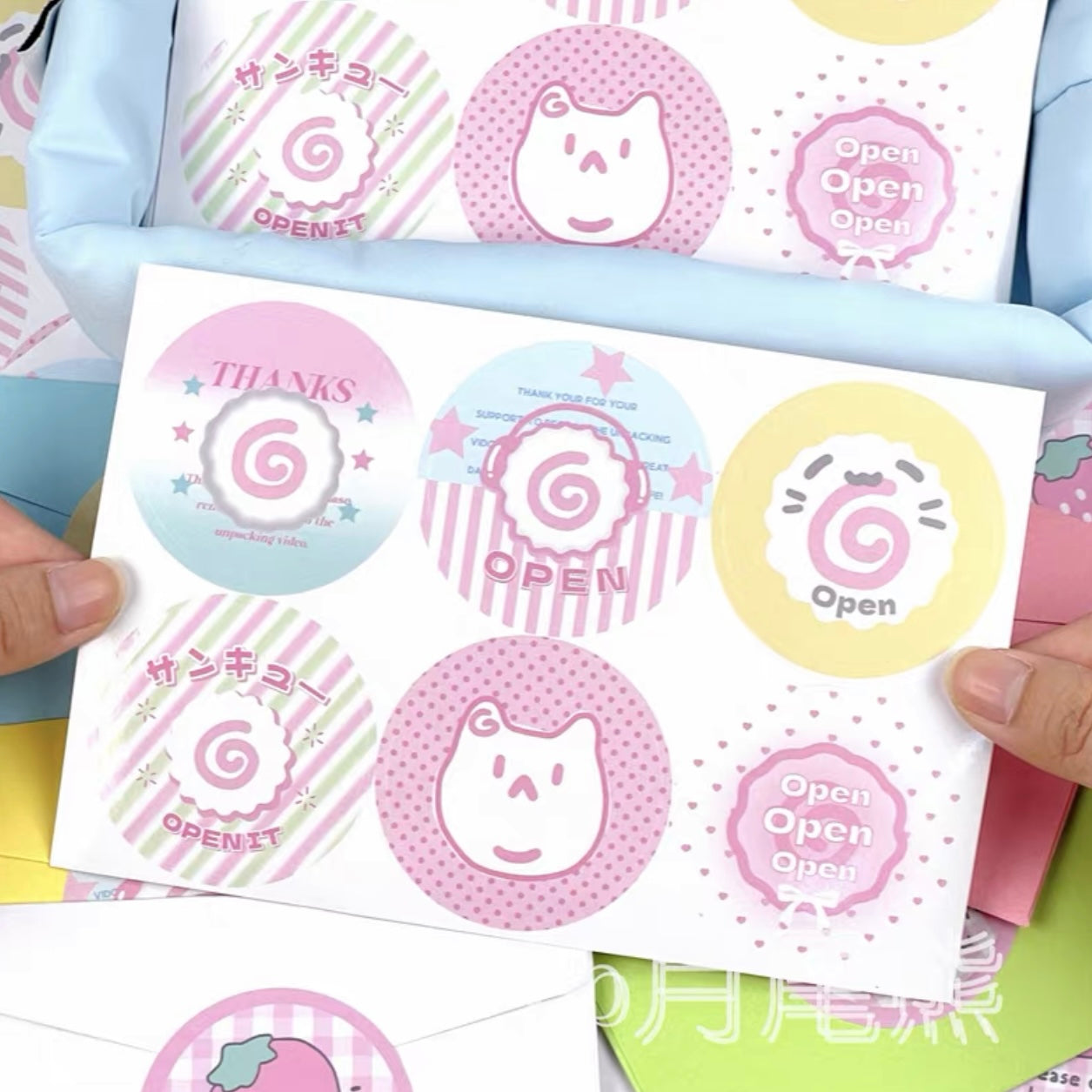 {moon bear} circle packing sticker