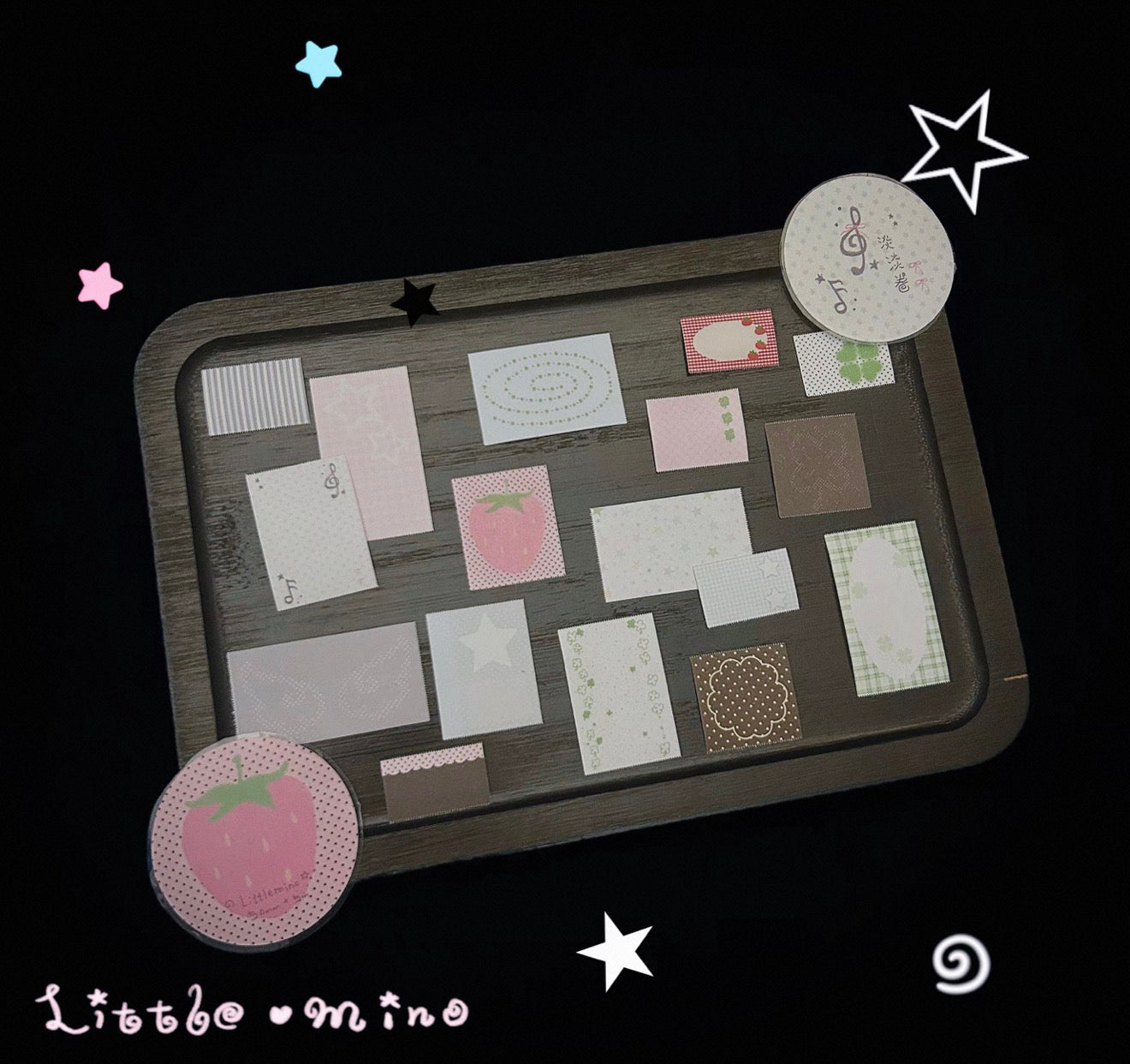 {littlemino} strawberry dot star y2k block tape