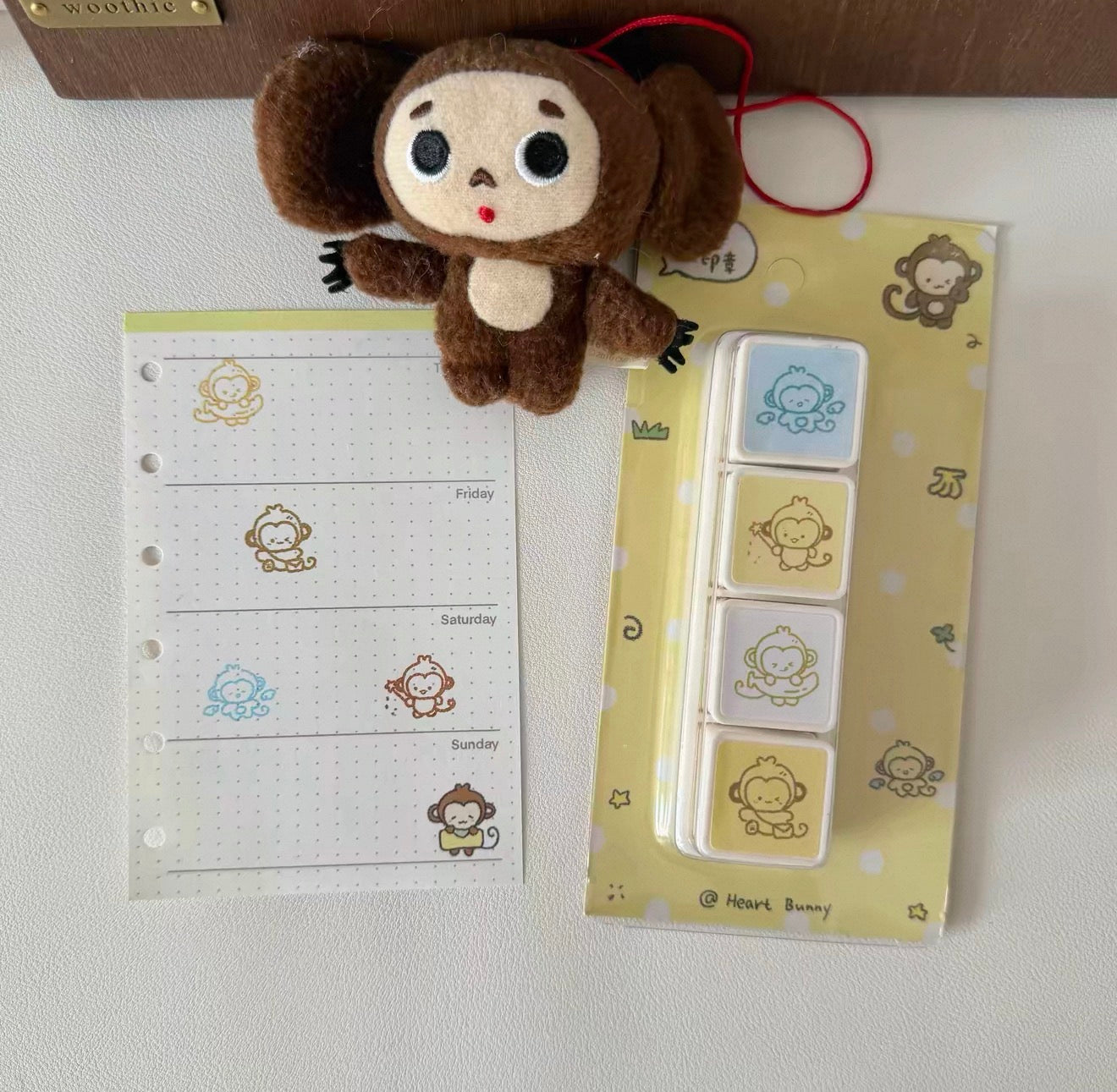 {heart bunny} big monkey plushie stamp