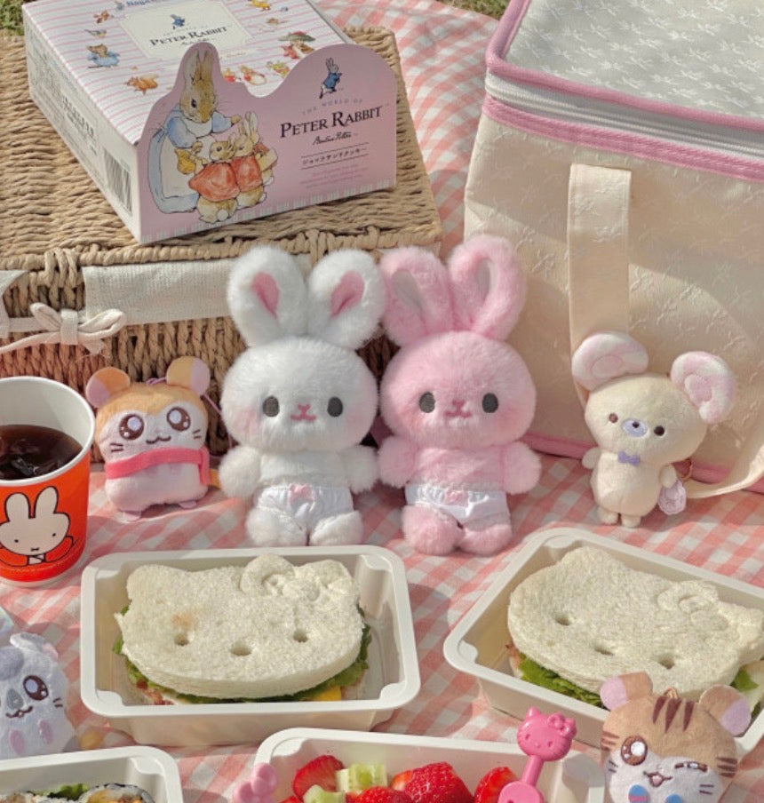 {angora lora} rabbit doll plush keyring
