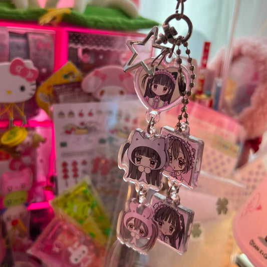 {YAO} glitter keychains