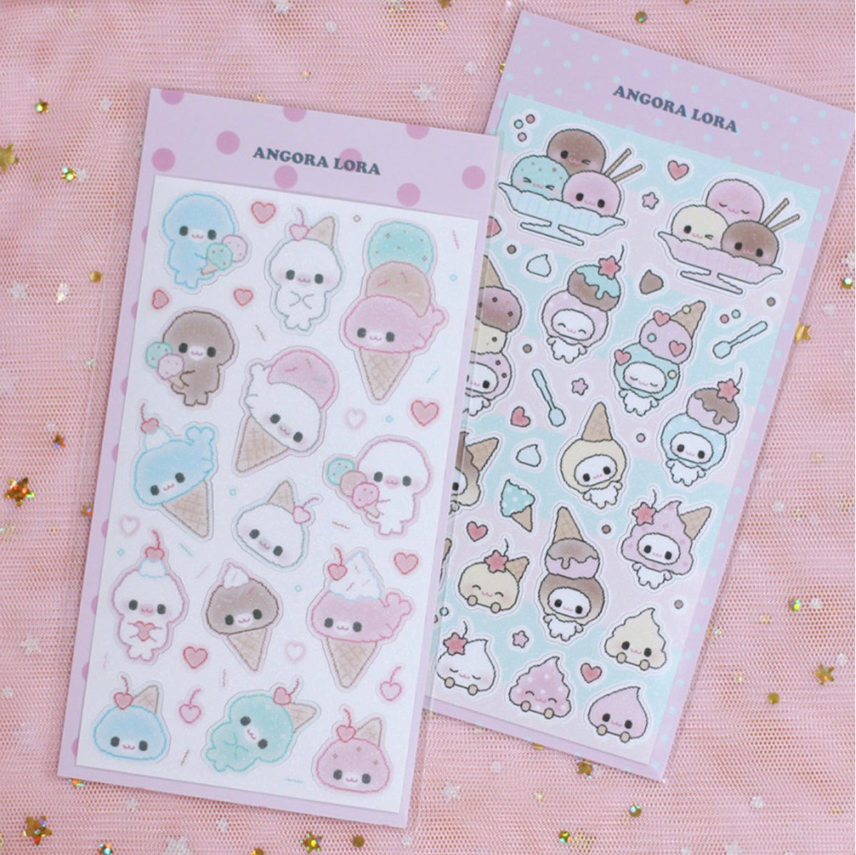 {angora lora} 2 types ice cream cones