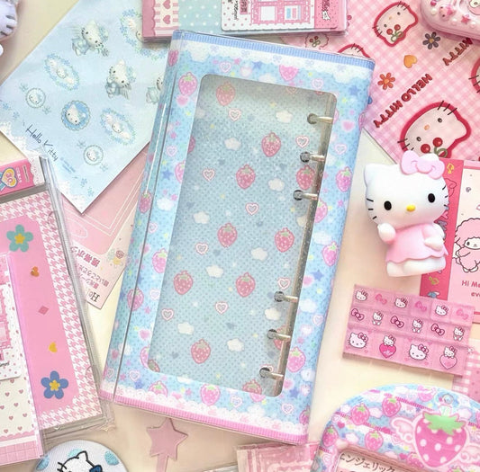 {yummylist} a7 half blue strawberry binder