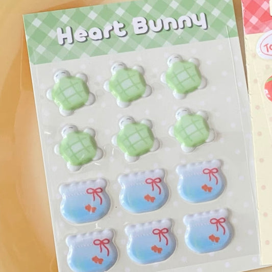 {heart bunny} turtle goldfish puffy