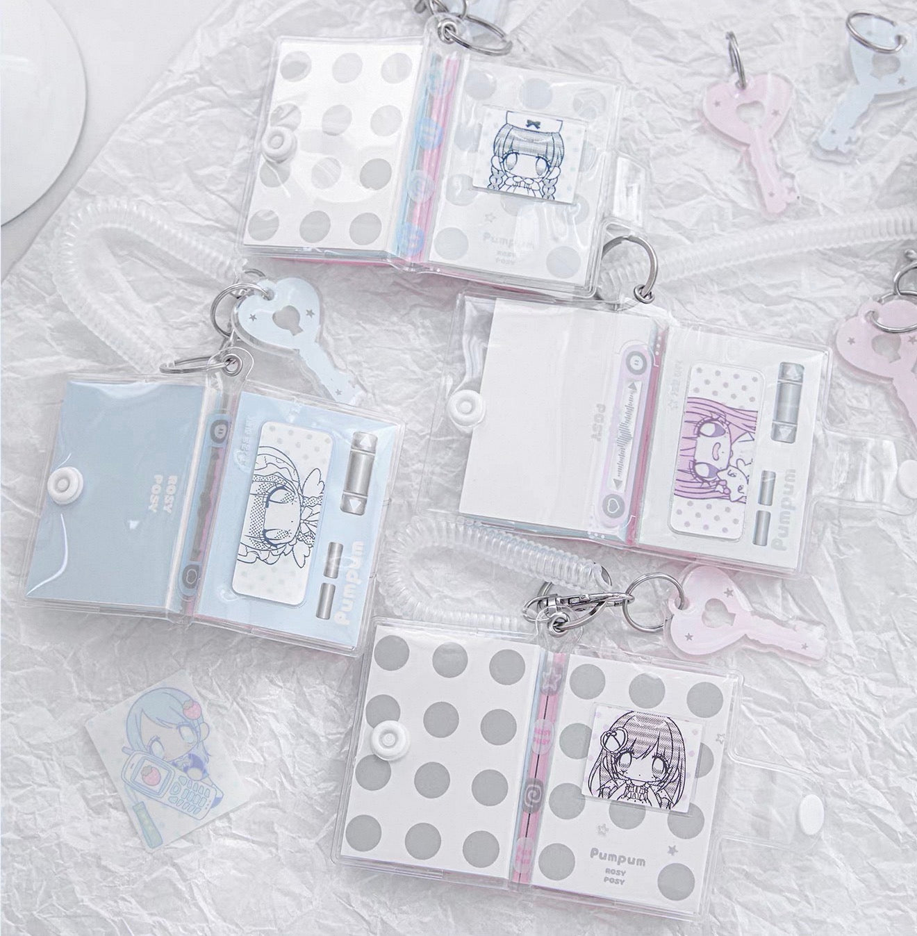 {rosyposy} x pumpum mini notebook pendant