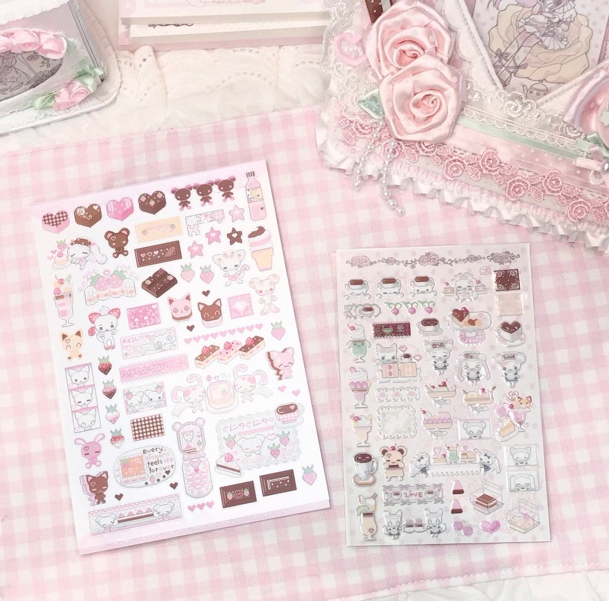 {DearDoris} cute pixel berry chocolate sticker