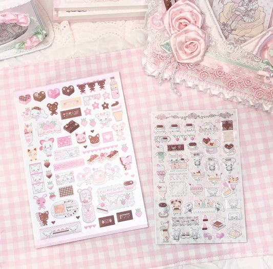 {DearDoris} cute pixel berry chocolate sticker