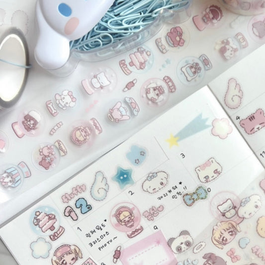 {seolkee illust} winter snow globe kiss cut tape