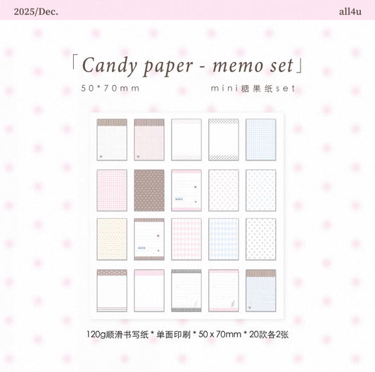 {all4u} mini candy wrapper memo set