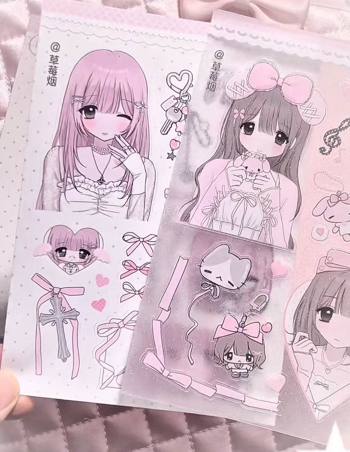 {strawberries & cig} ribbon love sticker collection