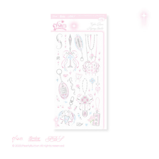 {pearly button} cyber rose keyring