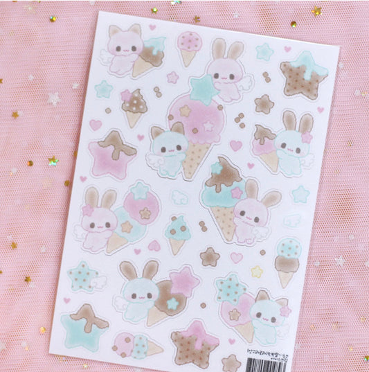 {angora lora} mint strawberry chocolate ice cream