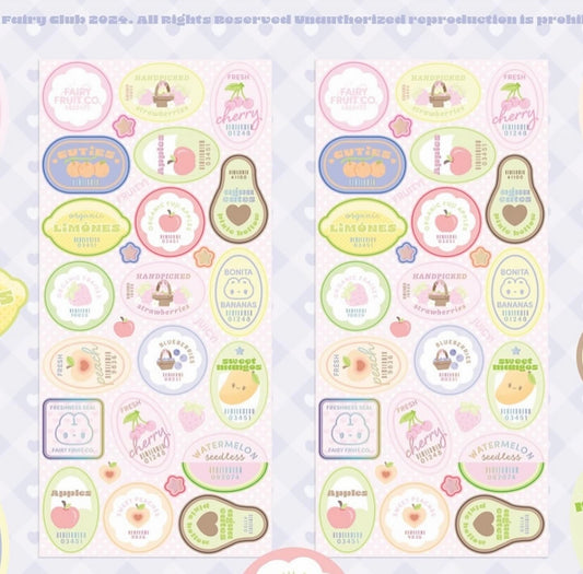 {thefairyclub} fruit labels