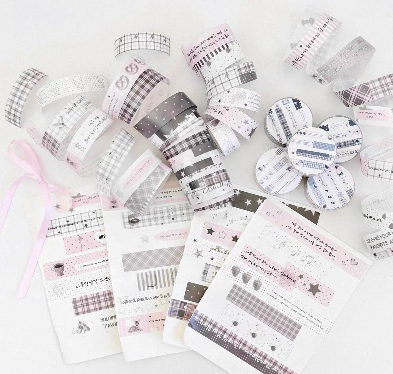 {bali studio} grey and pink stitching tape