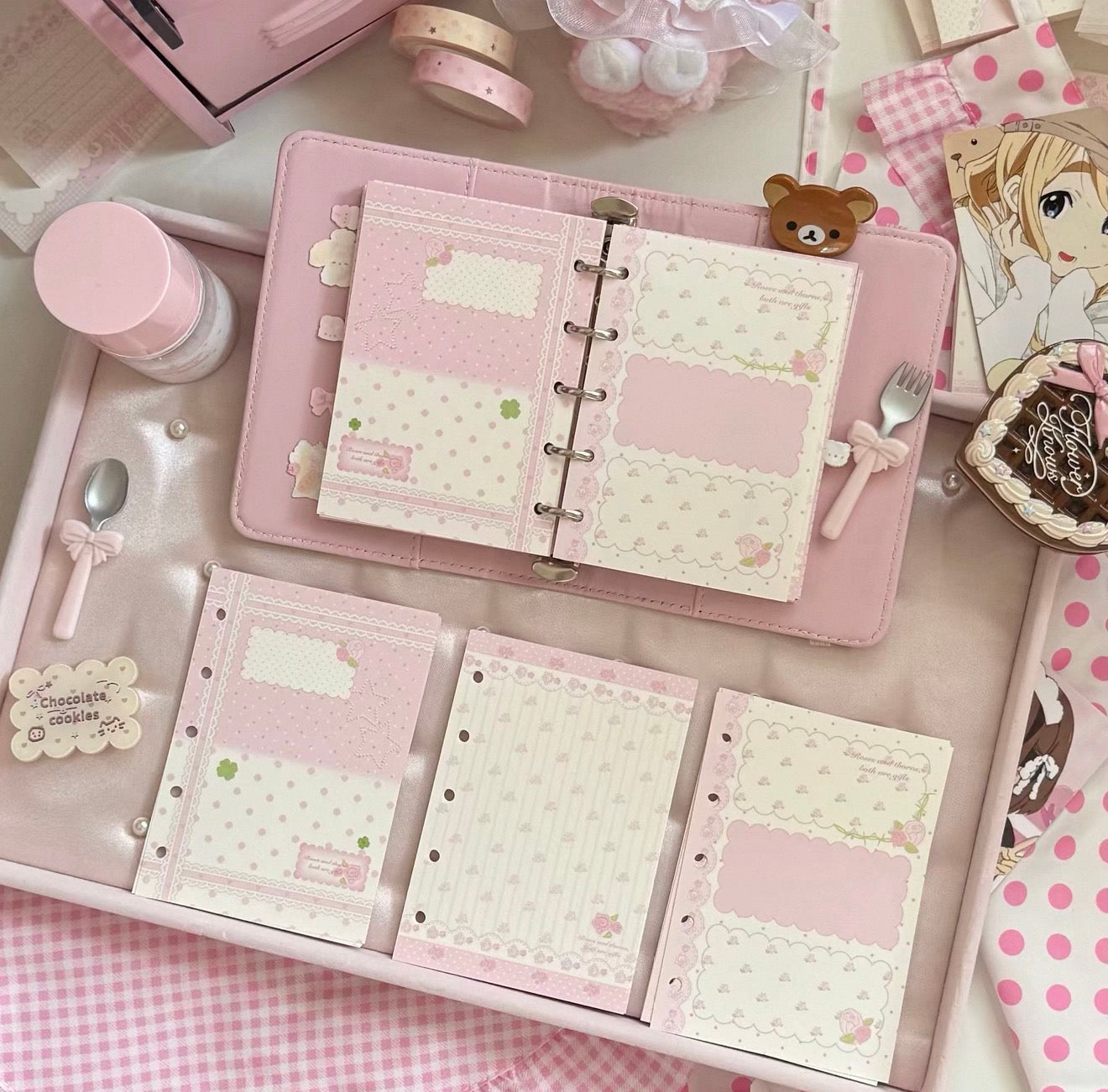 {eating cookies} m5/a7 rose flower binder refill set