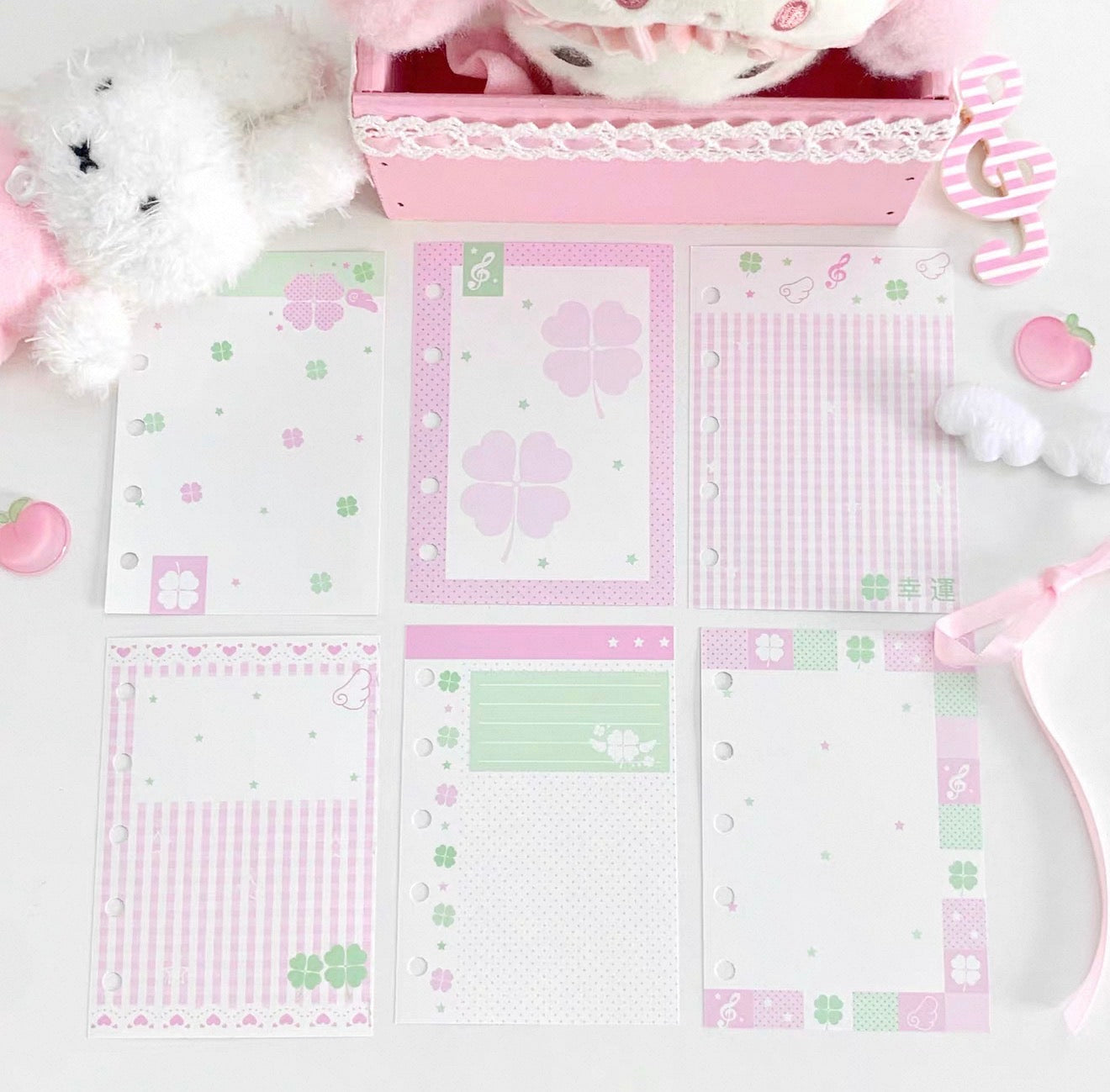 {pakupaku} m5 lucky pink clovers refill set