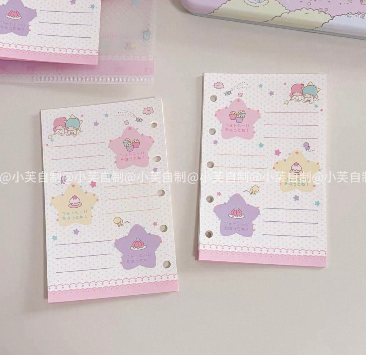{byfufu} little twin stars pastel rainbow a7/m5 refill paper