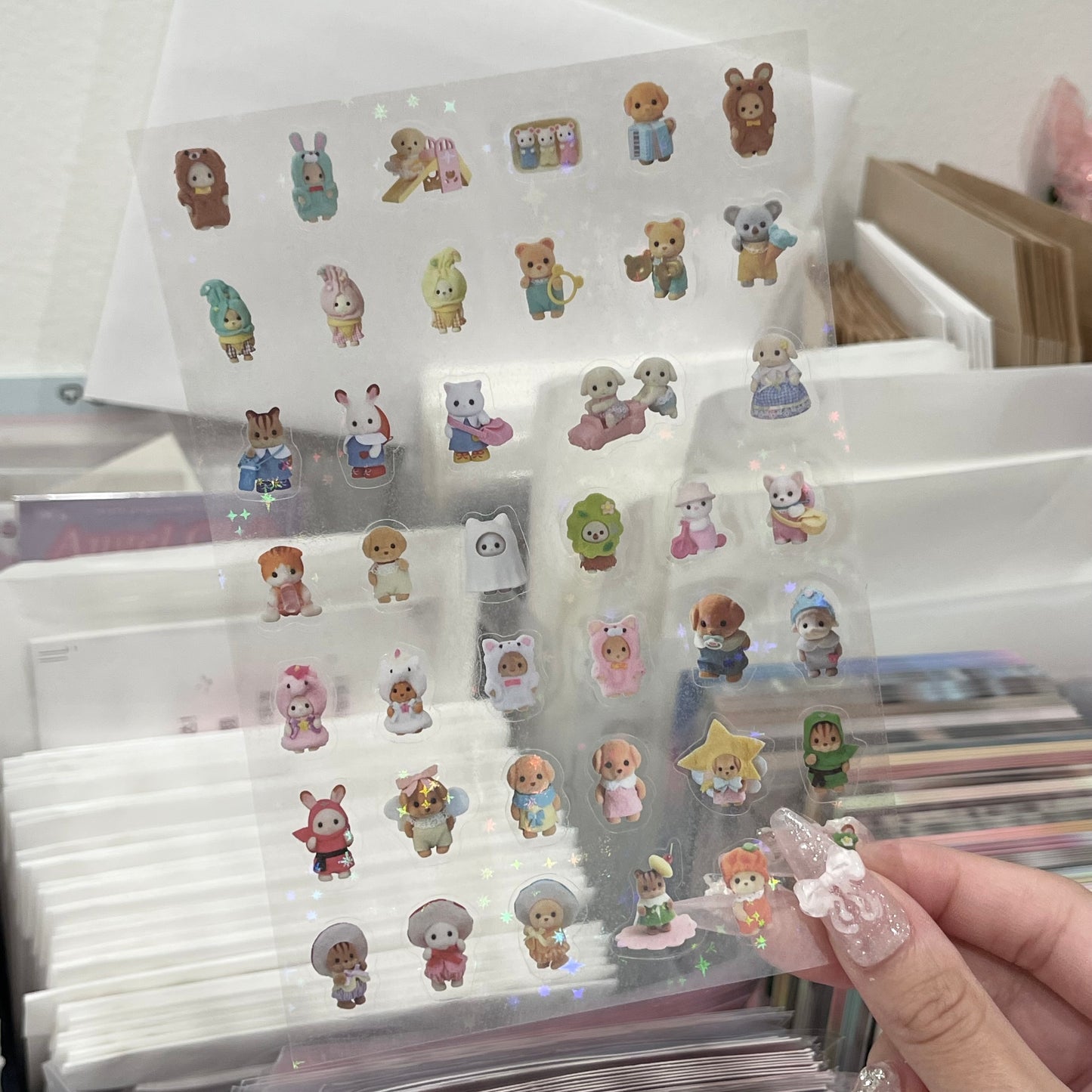 {HRTSTICKER} baby sylvanian family stickers (8 types)