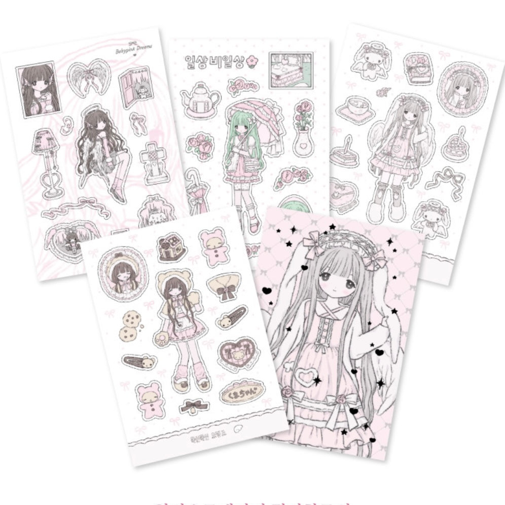 {illust lab} report 01: angelic heart milky hearts 36 page sticker book