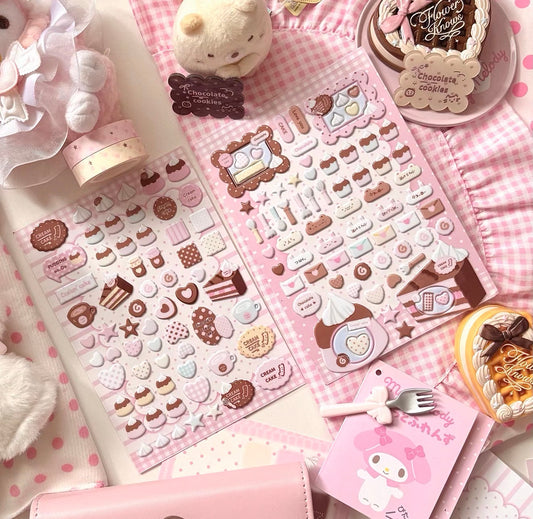 {eating cookies} cream cake puffy sticker