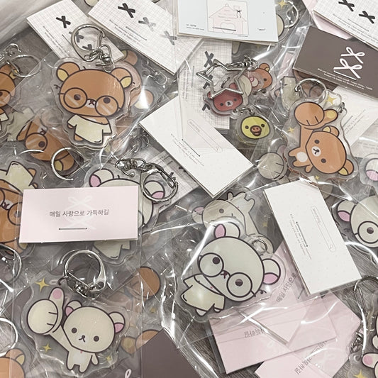 {HRTSTICKER} 5 types rilakkuma acrylic keychains