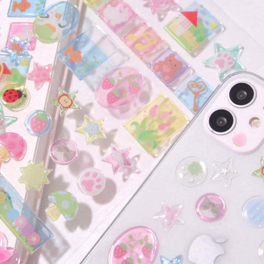 {pearly button} jelly cubes epoxy