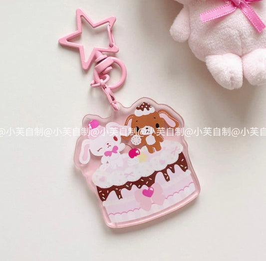 {byfufu} sweet cake sugarbunnies keychain
