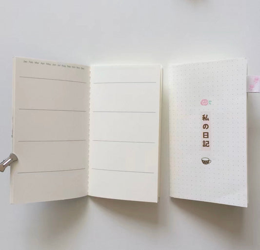 {heart bunny} rose and coffee a6 little notebook