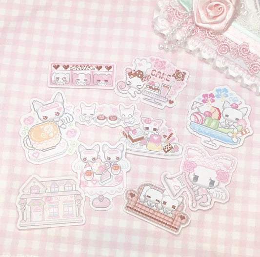 {DearDoris} cute pixel glittery card set