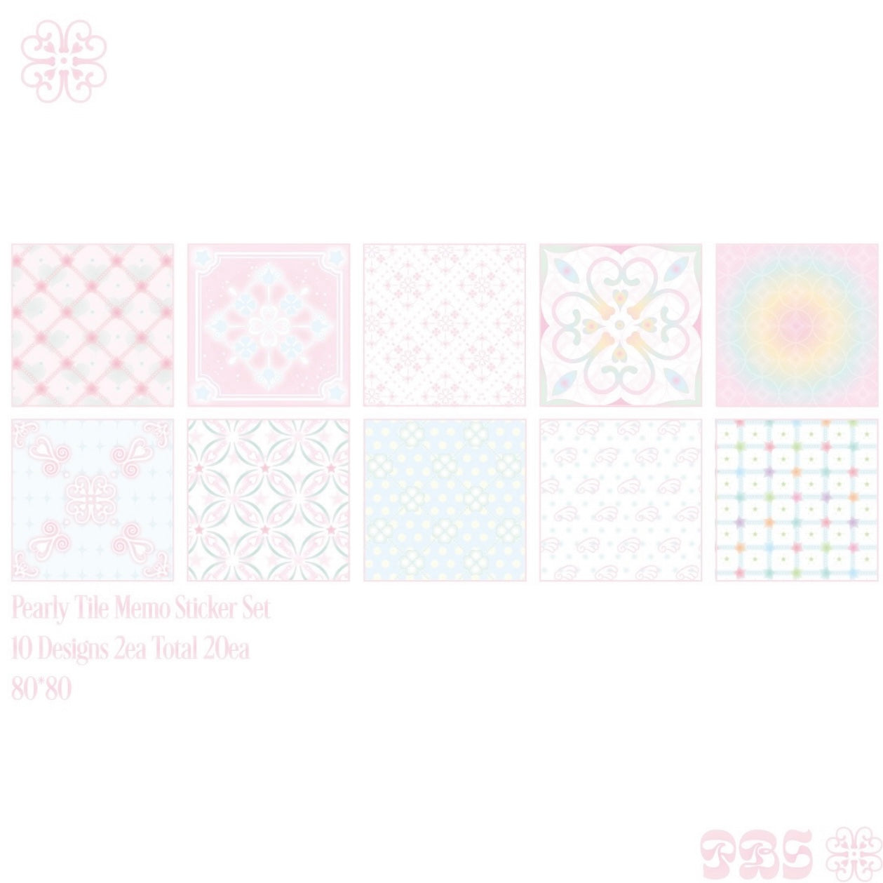 {pearly button} pearly tile memo set