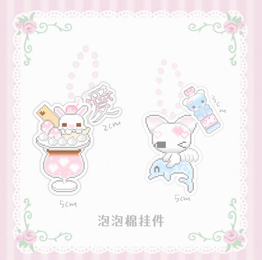 {DearDoris} cute pixel puffy pendant