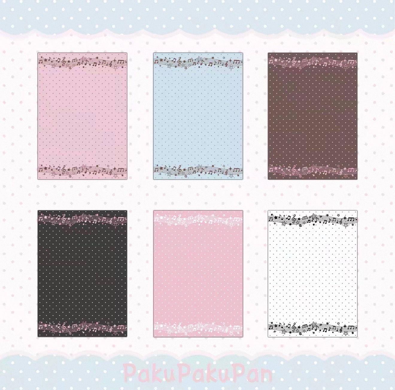 {pakupaku} m5 polkadots and music notes refill set