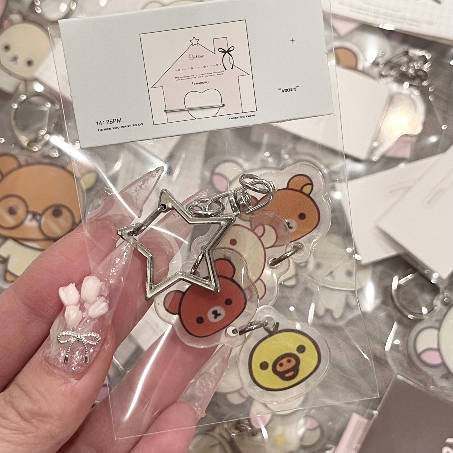 {HRTSTICKER} 5 types rilakkuma acrylic keychains