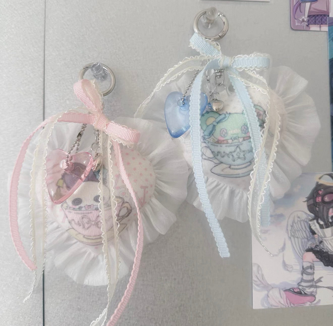 {paradise revolving restaurant} heart cotton lace pendant