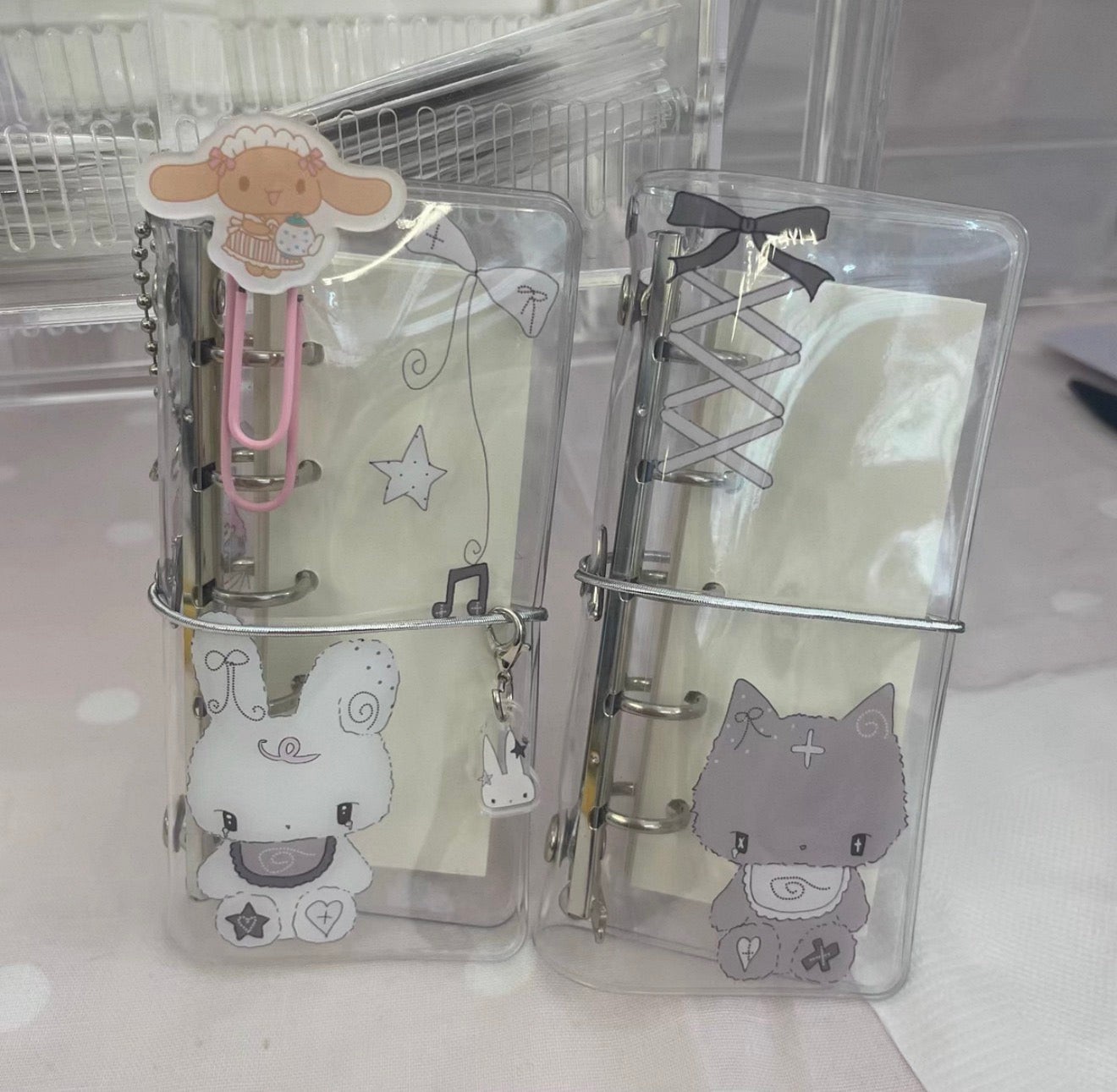 {not cute anymore} cat and rabbits love melody m5 half binder