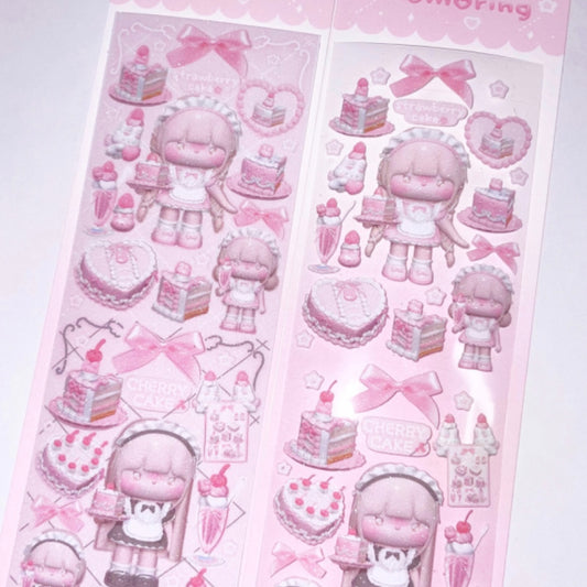 {momoring} maid cake sticker