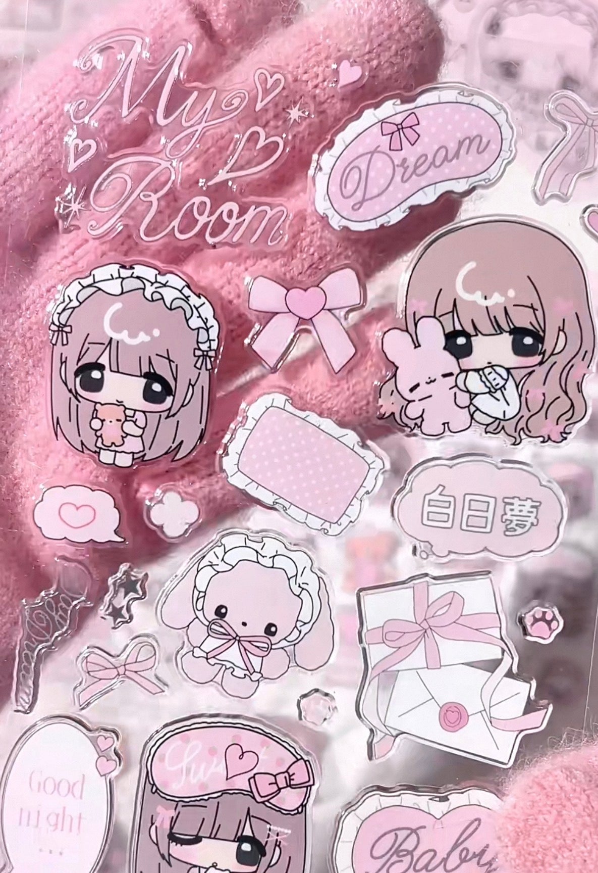 {strawberries & cig} glitter epoxy tiny daydream sticker collection