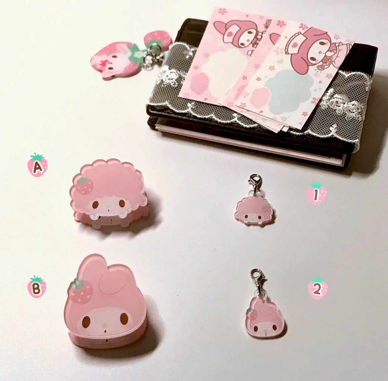 {homemade chestnut} rose melody acrylic clip + strap