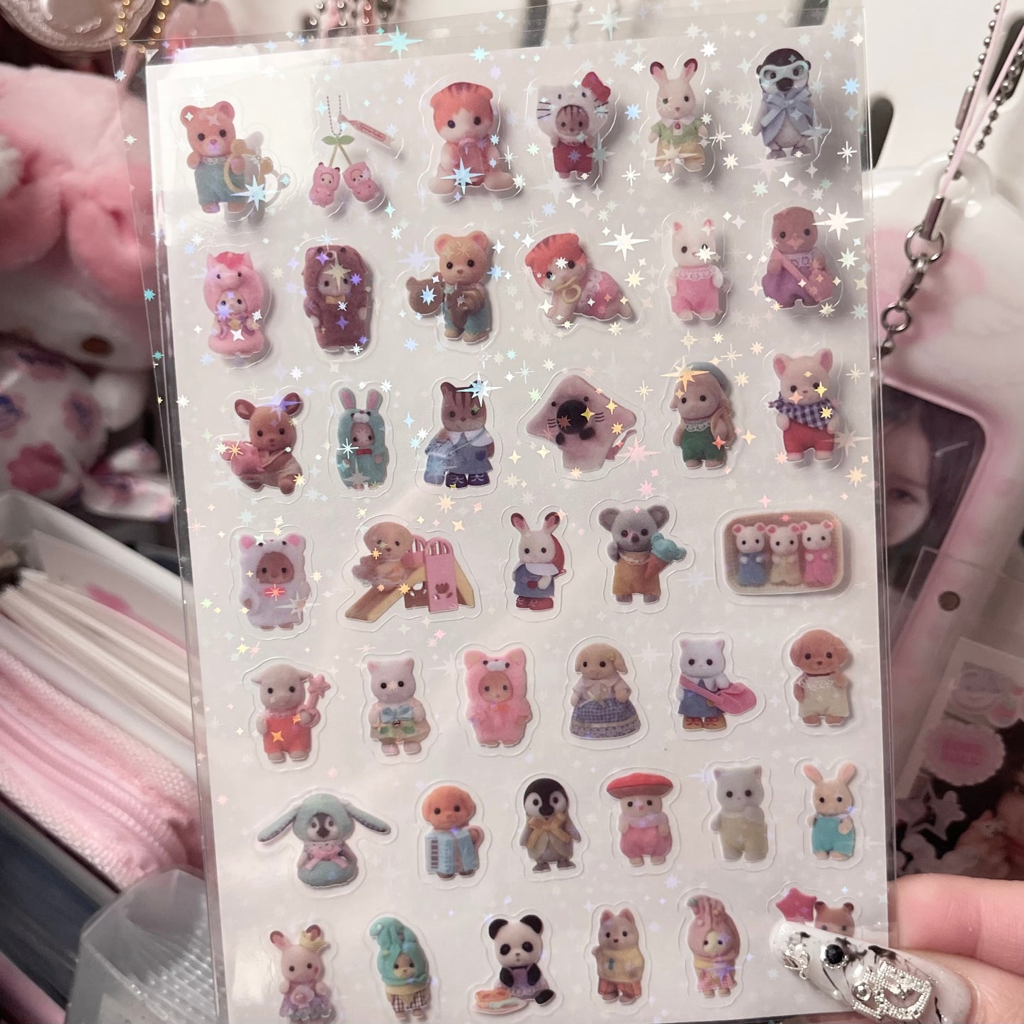 {HRTSTICKER} sylvanian families mini plushies 4