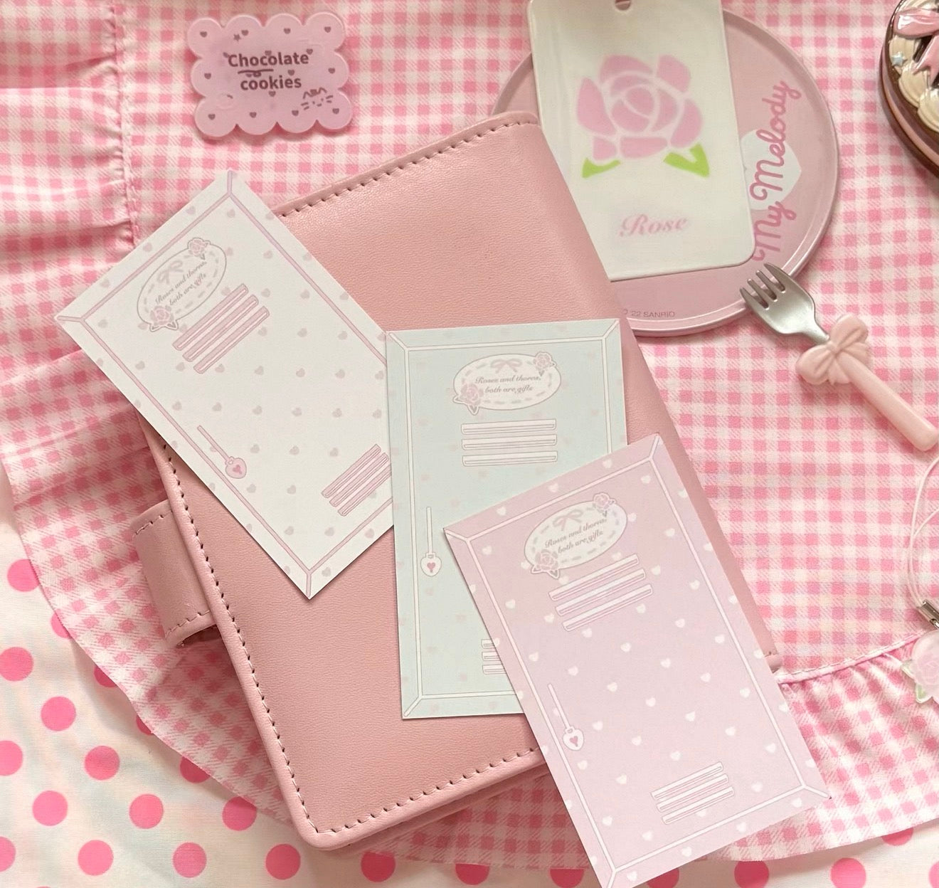 {eating cookies} rose locker card set