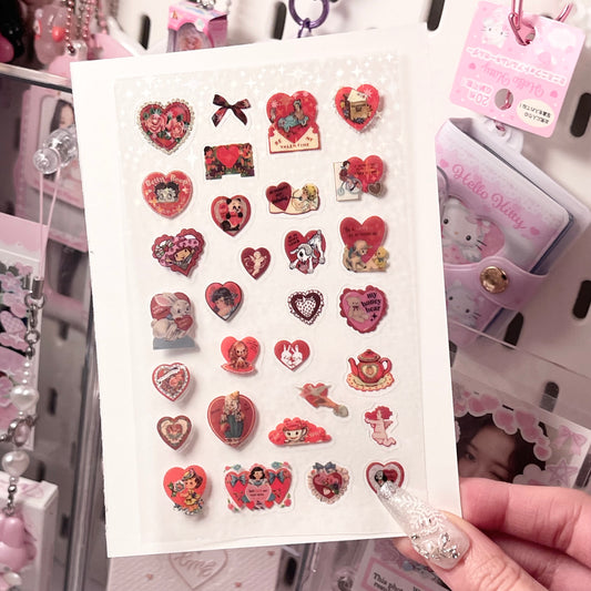 {HRTSTICKER} a7 mini red hearts