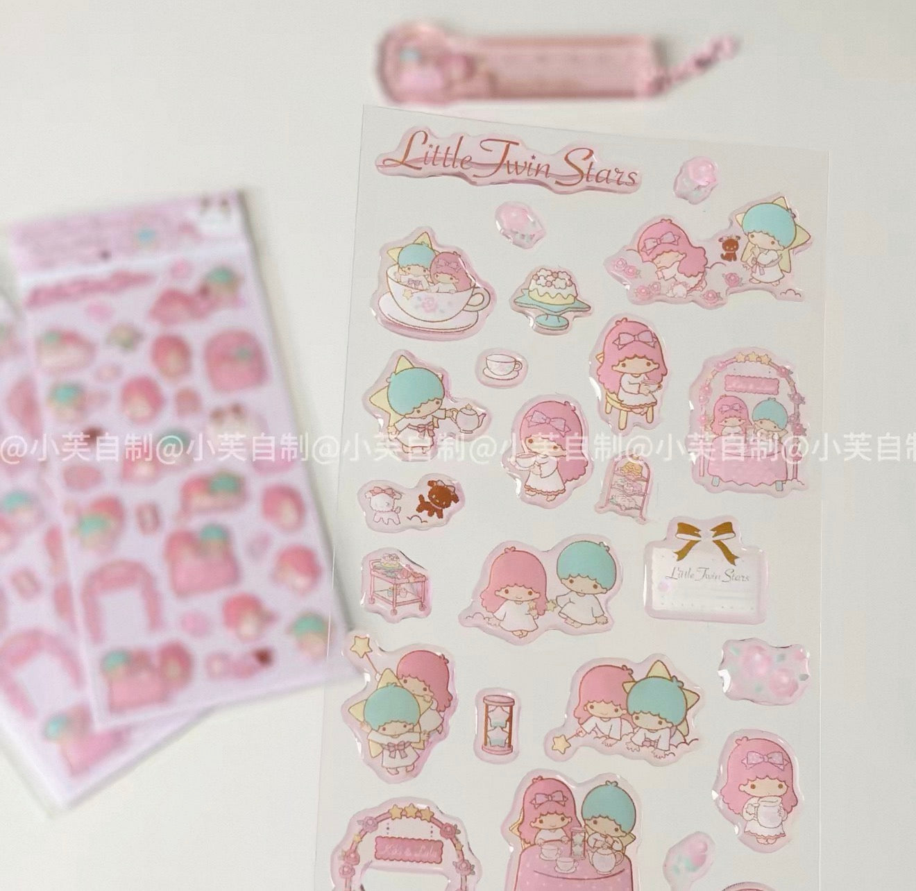 {byfufu} little twin stars tea party epoxy sticker